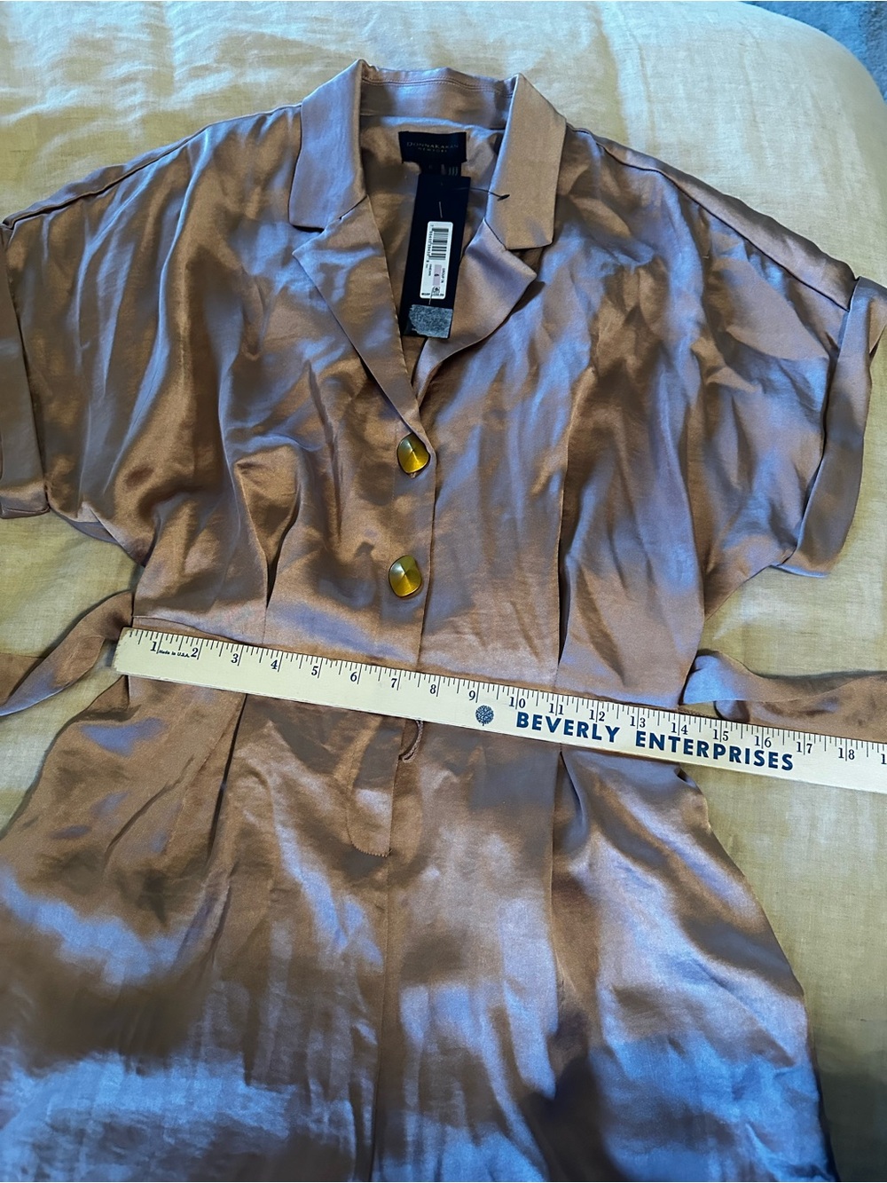Donna Karan Blush Pink Satin Jumpsuit - Picture 7 of 10